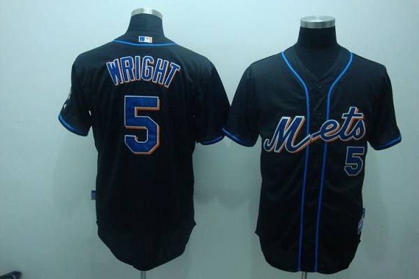 Mets #5 David Wright Stitched Black MLB Jersey - Click Image to Close